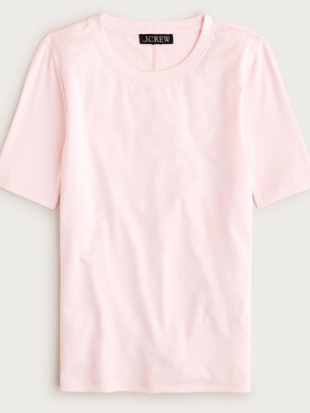 NWT J CREW Refined Rib Crewneck Short Sleeve T-Shirt in White Rose Solid Size M